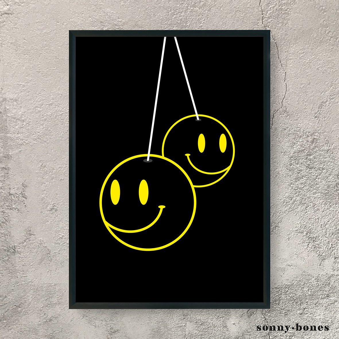 SMILEY FACE (black/yellow)