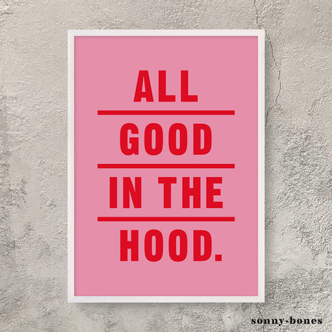 GOOD IN THE HOOD (pink/red)