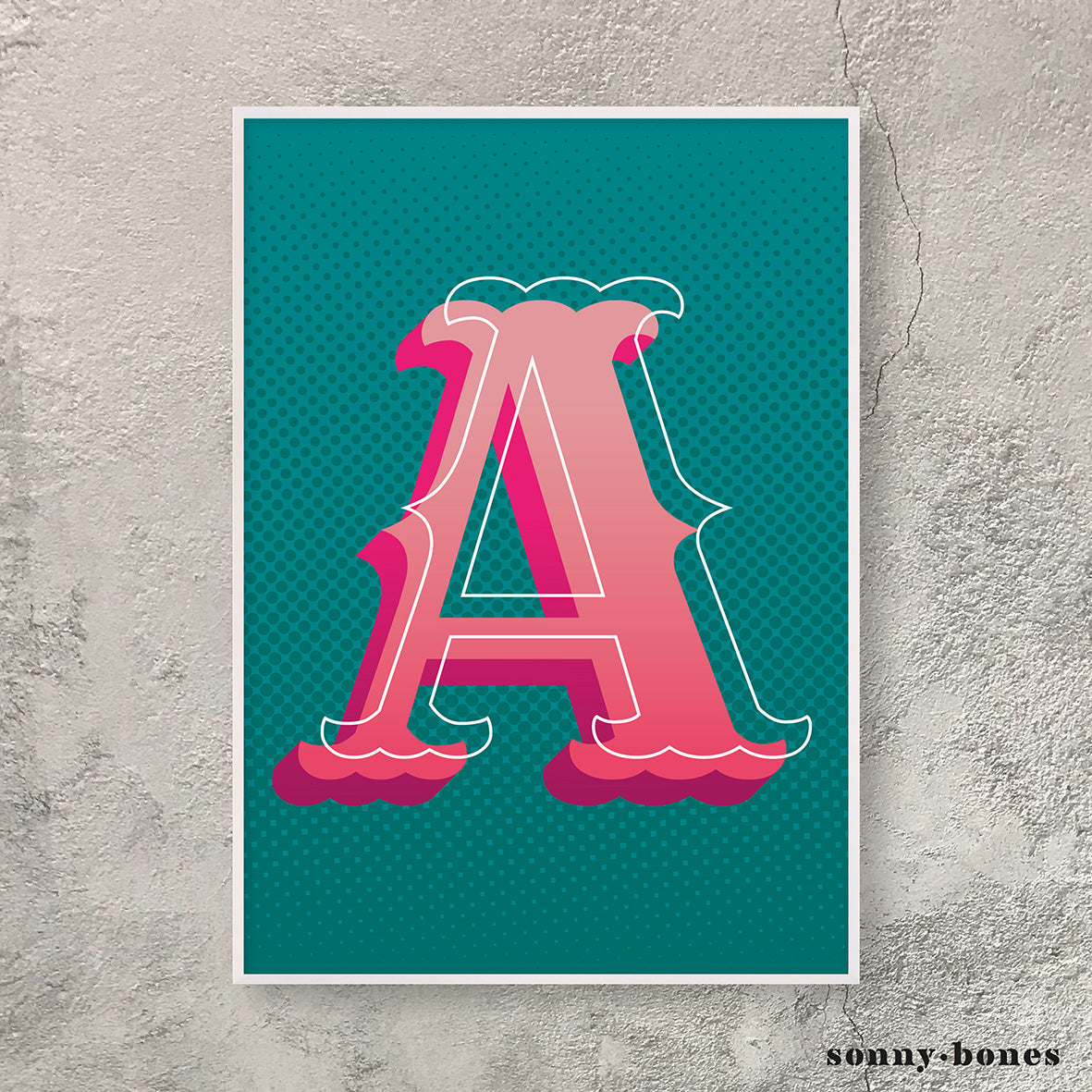 Circus Letter A (green/pink)