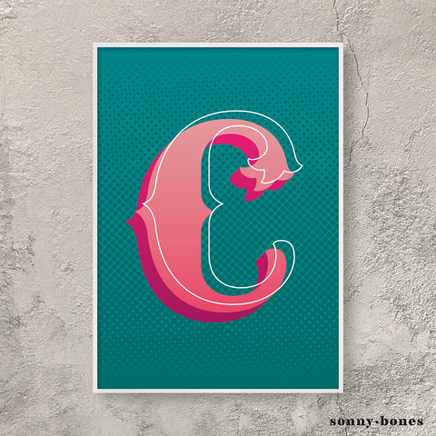 Circus Letter C (green/pink)
