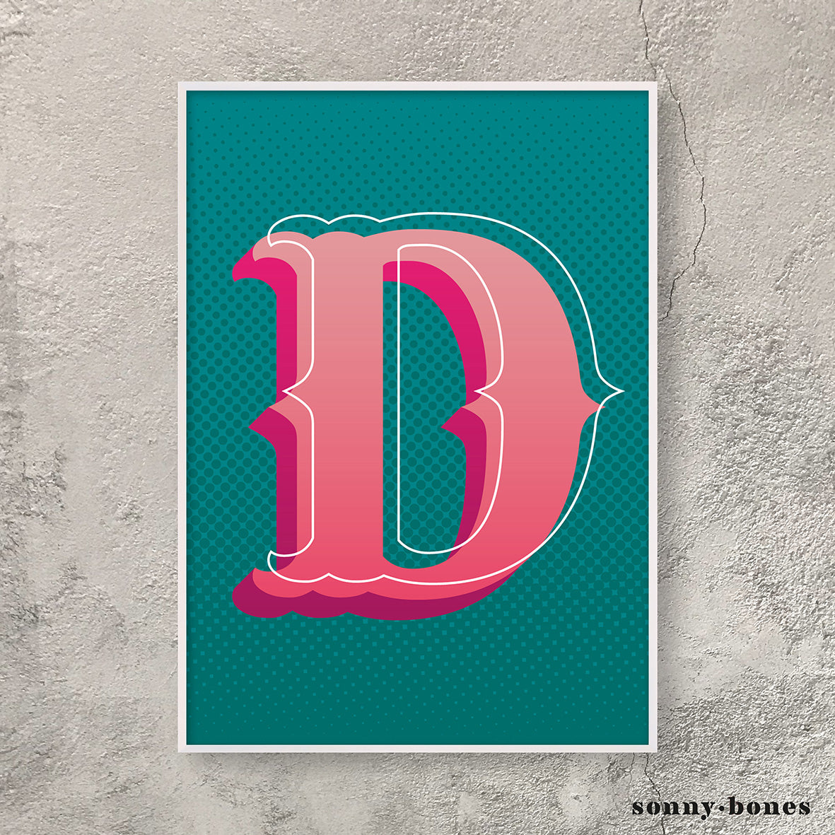Circus Letter D (green/pink)