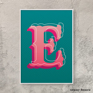Circus Letter E (green/pink)