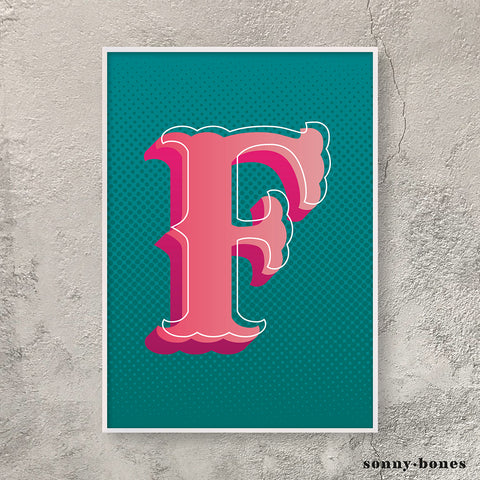 Circus Letter F (green/pink)