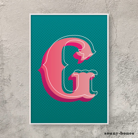 Circus Letter G (green/pink)