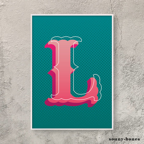 Circus Letter L (green/pink)