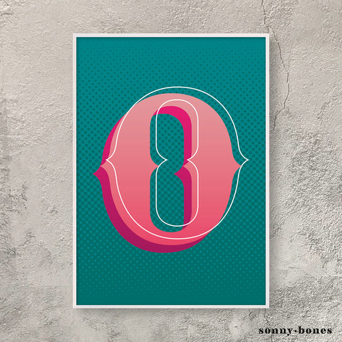 Circus Letter O (green/pink)