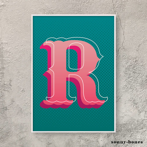 Circus Letter R (green/pink)