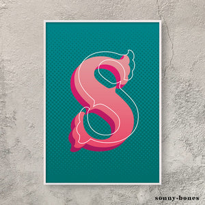 Circus Letter S (green/pink)