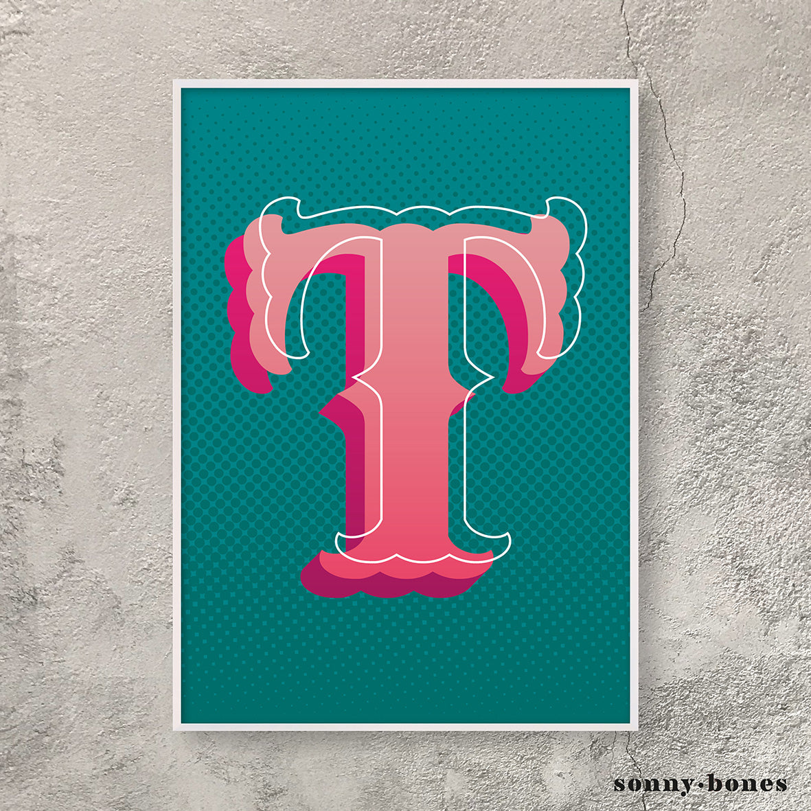 Circus Letter T (green/pink)