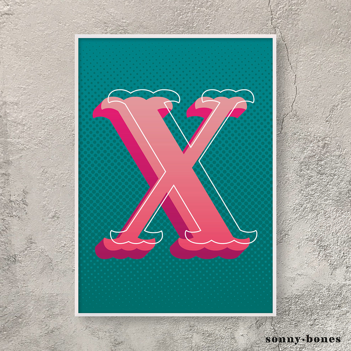 Circus Letter X (green/pink)