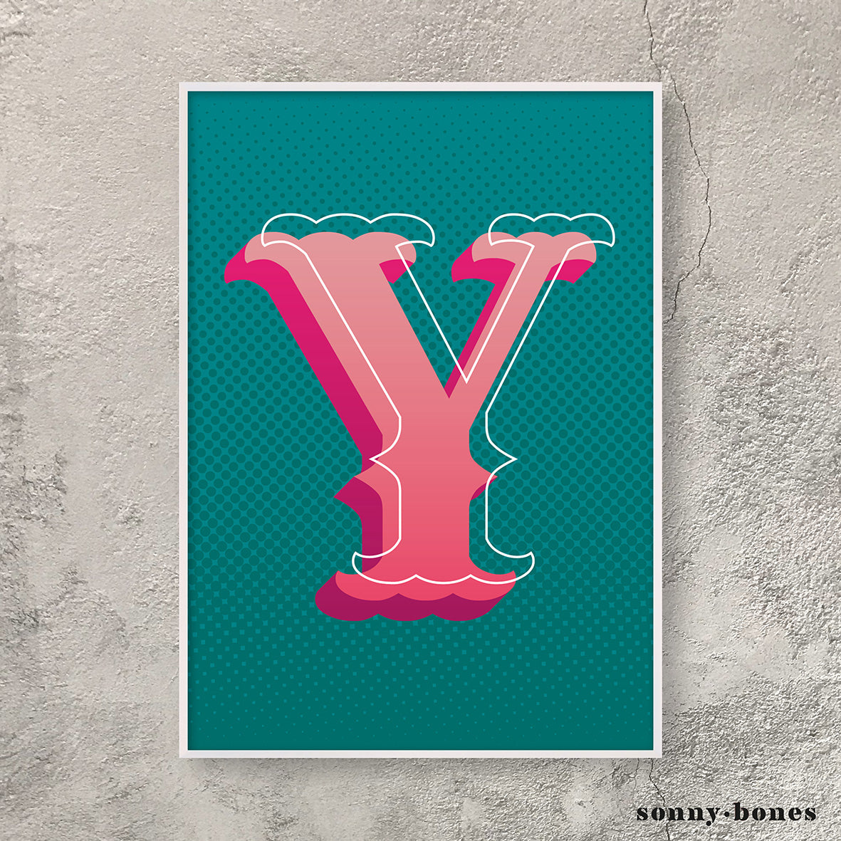 Circus Letter Y (green/pink)