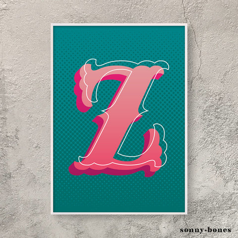 Circus Letter Z (green/pink)